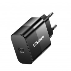 Мережевий зарядний пристрій Essager Travel Charger 20W USB-C Black (E20JSB1-SYTT1-T) + кабель USB Type-C Мережевий зарядний пристрій Essager Travel Charger 20W USB-C Black (E20JSB1-SYTT1-T) + кабель USB Type-C