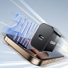 Мережевий зарядний пристрій Essager Travel Charger 20W USB-C Black (E20JSB1-SYTT1-T) + кабель USB Type-C Мережевий зарядний пристрій Essager Travel Charger 20W USB-C Black (E20JSB1-SYTT1-T) + кабель USB Type-C