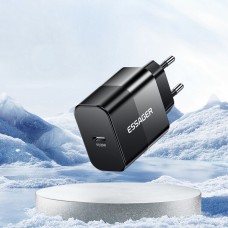 Мережевий зарядний пристрій Essager Travel Charger 20W USB-C Black (E20JSB1-SYTT1-T) + кабель USB Type-C Мережевий зарядний пристрій Essager Travel Charger 20W USB-C Black (E20JSB1-SYTT1-T) + кабель USB Type-C