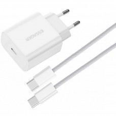 Мережевий зарядний пристрій Essager Vanjane 20W USB-C White (EFJB02-JSTT2-T) + кабель USB Type-C Мережевий зарядний пристрій Essager Vanjane 20W USB-C White (EFJB02-JSTT2-T) + кабель USB Type-C