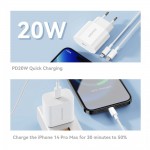 Мережевий зарядний пристрій Essager Vanjane 20W USB-C White (EFJB02-XBL02-T) + кабель Lightning Мережевий зарядний пристрій Essager Vanjane 20W USB-C White (EFJB02-XBL02-T) + кабель Lightning
