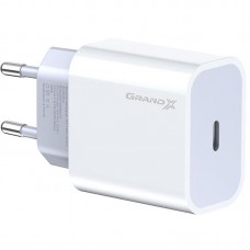 Мережевий зарядний пристрій Grand-X (1xUSB-C 20W) QC4.0, PD 3.0, FCP, AFC White (CH-770)
