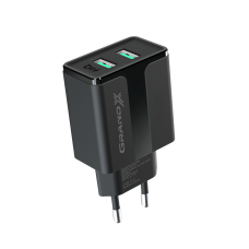 Мережевий зарядний пристрій Grand-X CH-15B (2xUSB 2.1A) Black (CH-15B)