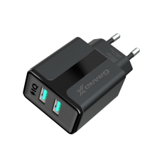 Мережевий зарядний пристрій Grand-X CH-15B (2xUSB 2.1A) Black (CH-15B)