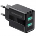 Мережевий зарядний пристрій Grand-X CH-15B (2xUSB 2.1A) Black (CH-15B)