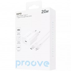 Мережевий зарядний пристрій Proove Rapid 20W White (WCRP20012102) + кабель Lightning