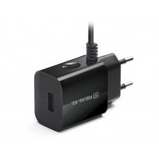 Мережевий зарядний пристрій REAL-EL CH-217 (2USB, 2.1A) Black + кабель Lightning (EL123160016)