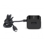 Мережевий зарядний пристрій REAL-EL CH-217 (2USB, 2.1A) Black + кабель Lightning (EL123160016)