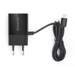 Мережевий зарядний пристрій REAL-EL CH-217 (2USB, 2.1A) Black + кабель Lightning (EL123160016)