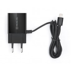 Мережевий зарядний пристрій REAL-EL CH-217 (2USB, 2.1A) Black + кабель Lightning (EL123160016)