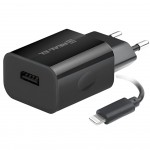 Мережевий зарядний пристрій REAL-EL CH-217 (2USB, 2.1A) Black + кабель Lightning (EL123160016)
