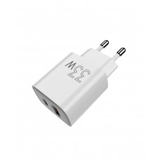 Мережевий зарядний пристрій Sigma mobile X-power 33W GaN, PD, QC (1xUSB-C + 1xUSB-A) White (PS33-01)