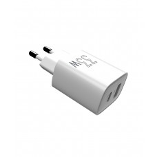Мережевий зарядний пристрій Sigma mobile X-power 33W GaN, PD, QC (1xUSB-C + 1xUSB-A) White (PS33-01)