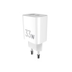 Мережевий зарядний пристрій Sigma mobile X-power 33W GaN, PD, QC (1xUSB-C + 1xUSB-A) White (PS33-01) Мережевий зарядний пристрій Sigma mobile X-power 33W GaN, PD, QC (1xUSB-C + 1xUSB-A) White (PS33-01)