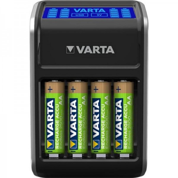 Мережевий зарядний пристрій Varta LCD Plug Charger + 4 х Ni-Mh AA 2100 mAh (57687101441)