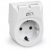 Мережевий зарядний пристрій з розеткою REAL-EL CS-25 (2USB, 2.1A) White (EL123160006)