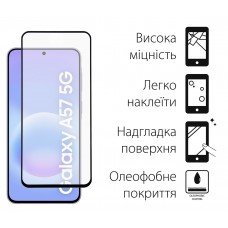Захисне скло Dengos SuperD для Samsung Galaxy A57 SM-A576/A37 SM-A376 Black Full Glue (TGFG-SD-09)