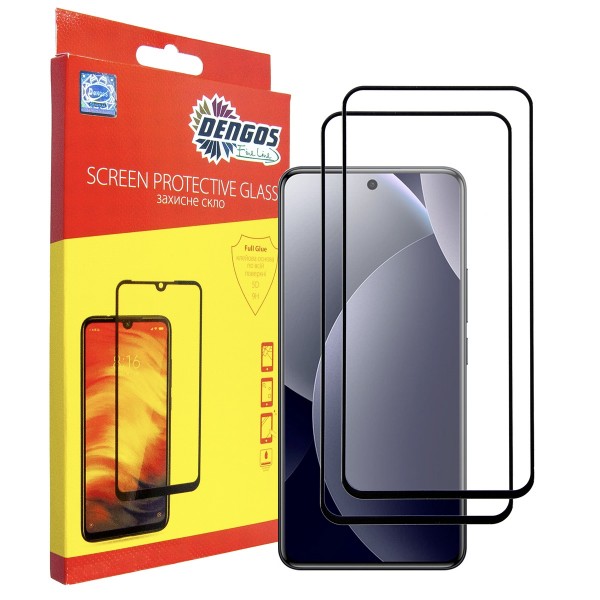 Захисне скло Dengos для Xiaomi Redmi Note 15 Pro 5G Black Full Glue (DG-TG2P-97) 2 шт.