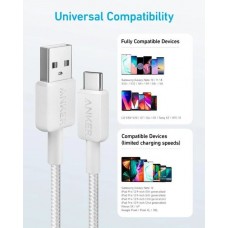 Кабель Anker 322 USB-A - USB-C, 0.9м, White (A81H5H21/A81H5G21)