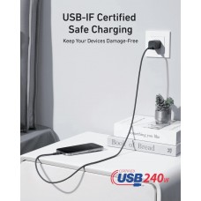 Кабель Anker Upcycled-Braided USB-C - USB-C (M/M), 240W, 0.9 м, Black (A82E2H11)