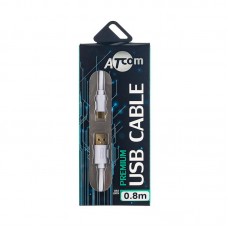 Кабель Atcom (17425) USB 2.0 AM/USB type C, 0.8м, білий