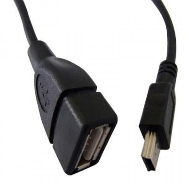 Кабель Atcom USB - mini USB V 2.0 (F/M), 0.8 м, чорний (12821)