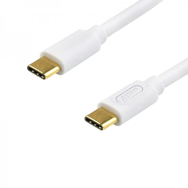Кабель Atcom USB Type-C - USB Type-C (M/M), 60 W, 3 А, 0.8 м, White (AT-C08)