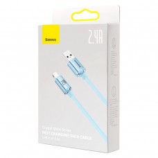 Кабель Baseus Crystal Shine USB - Lightning (M/M), 2.4A, 2 м Sky Blue (CAJY001203) Кабель Baseus Crystal Shine USB - Lightning (M/M), 2.4A, 2 м Sky Blue (CAJY001203)