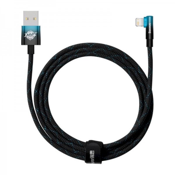 Кабель Baseus MVP 2 USB - Lightning (M/M), 2.4A, 2 м Black/Blue (CAVP000121)