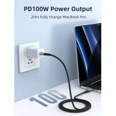 Кабель Cabletime USB Type-C - USB Type-C (M/M) PD 100W, 2 м, Black (CU03L)