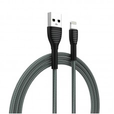 Кабель ColorWay USB - Lightning (M/M), braided cloth, 3 А, 1 м, Gray (CW-CBUL041-GR)