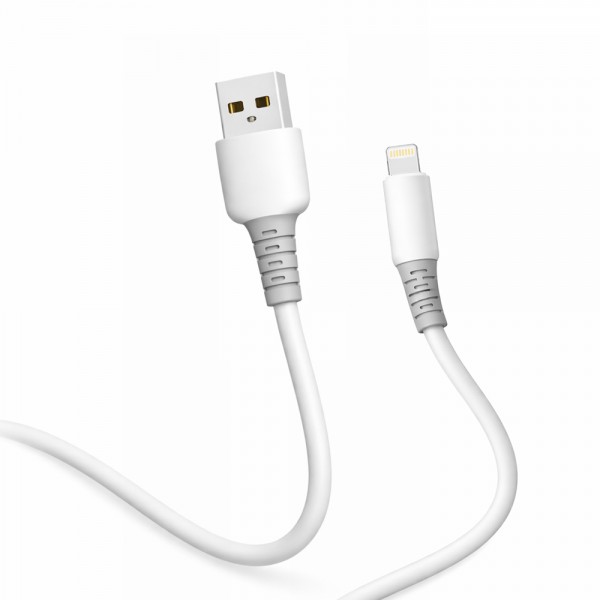 Кабель ColorWay USB - Lightning (M/M), liquid silicone, 3А, 1 м, White (CW-CBUL093-WT)