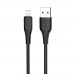 Кабель ColorWay USB - Lightning (M/M), textured PVC, 3А, 2 м, Black (CW-CBUL095-BK)