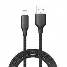 Кабель ColorWay USB - Lightning (M/M), TPE embossed, 3А, 1 м, Black (CW-CBUL101-BK)
