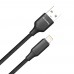 Кабель ColorWay USB - Lightning (M/M), TPE embossed, 3А, 2 м, Black (CW-CBUL102-BK)