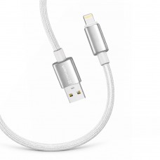 Кабель ColorWay USB - Lightning (M/M), zinc alloy braided, 3А, 1 м, White (CW-CBUL098-WT)