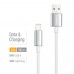 Кабель ColorWay USB - Lightning (M/M), zinc alloy braided, 3А, 1 м, White (CW-CBUL098-WT)