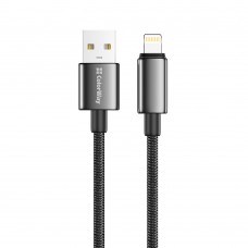 Кабель ColorWay USB - Lightning (M/M), zinc alloy braided, 3А, 2 м, Black (CW-CBUL099-BK)