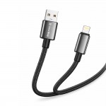 Кабель ColorWay USB - Lightning (M/M), zinc alloy braided, 3А, 2 м, Black (CW-CBUL099-BK)