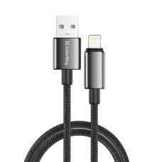 Кабель ColorWay USB - Lightning (M/M), zinc alloy braided, 3А, 2 м, Black (CW-CBUL099-BK)