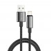 Кабель ColorWay USB - Lightning (M/M), zinc alloy braided, 3А, 2 м, Black (CW-CBUL099-BK)