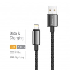 Кабель ColorWay USB - Lightning (M/M), zinc alloy braided, 3А, 2 м, Black (CW-CBUL099-BK)