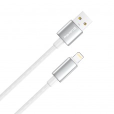 Кабель ColorWay USB - Lightning (M/M), zinc alloy braided, 3А, 2 м, White (CW-CBUL099-WT)