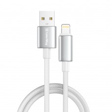 Кабель ColorWay USB - Lightning (M/M), zinc alloy braided, 3А, 2 м, White (CW-CBUL099-WT)