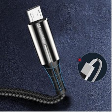 Кабель ColorWay USB - micro USB (M/M), Zinc Alloy + Led, 2.4 А, 1 м, Black (CW-CBUM035-BK)