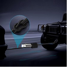 Кабель ColorWay USB - micro USB (M/M), Zinc Alloy + Led, 2.4 А, 1 м, Black (CW-CBUM035-BK)