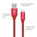 Кабель ColorWay USB - USB Type-C (M/M), 1 м, Red (CW-CBUC003-RD)