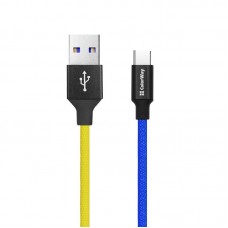 Кабель ColorWay USB - USB Type-C (M/M), 2.4 А, 1 м, Blue/Yellow (CW-CBUC052-BLY) Кабель ColorWay USB - USB Type-C (M/M), 2.4 А, 1 м, Blue/Yellow (CW-CBUC052-BLY)