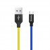 Кабель ColorWay USB - USB Type-C (M/M), 2.4 А, 1 м, Blue/Yellow (CW-CBUC052-BLY)