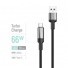 Кабель ColorWay USB - USB Type-C (M/M), braided wire, 6А, 1 м, Black (CW-CBUC096-BK)